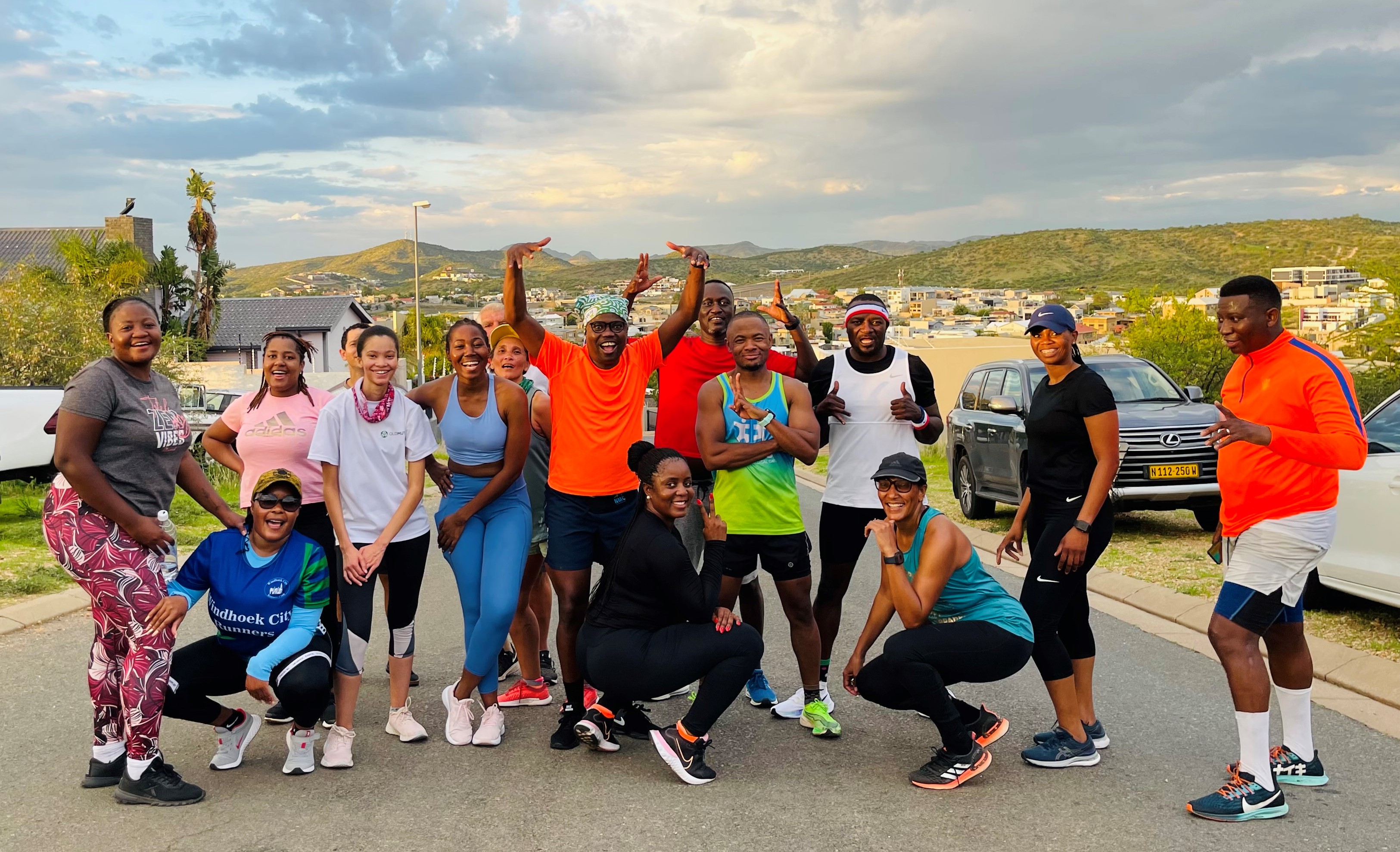 Members running during a club event