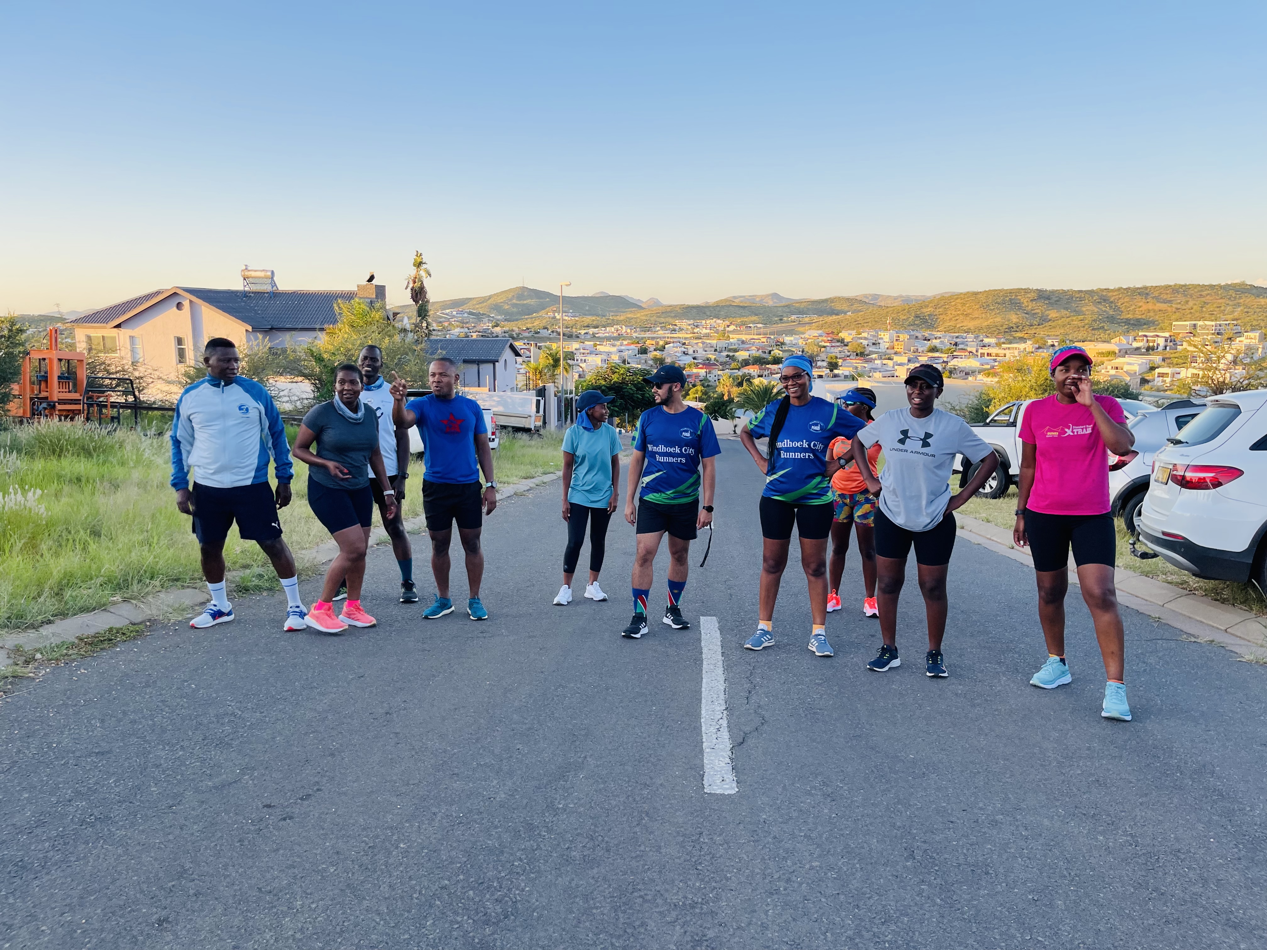 Finishing line celebration