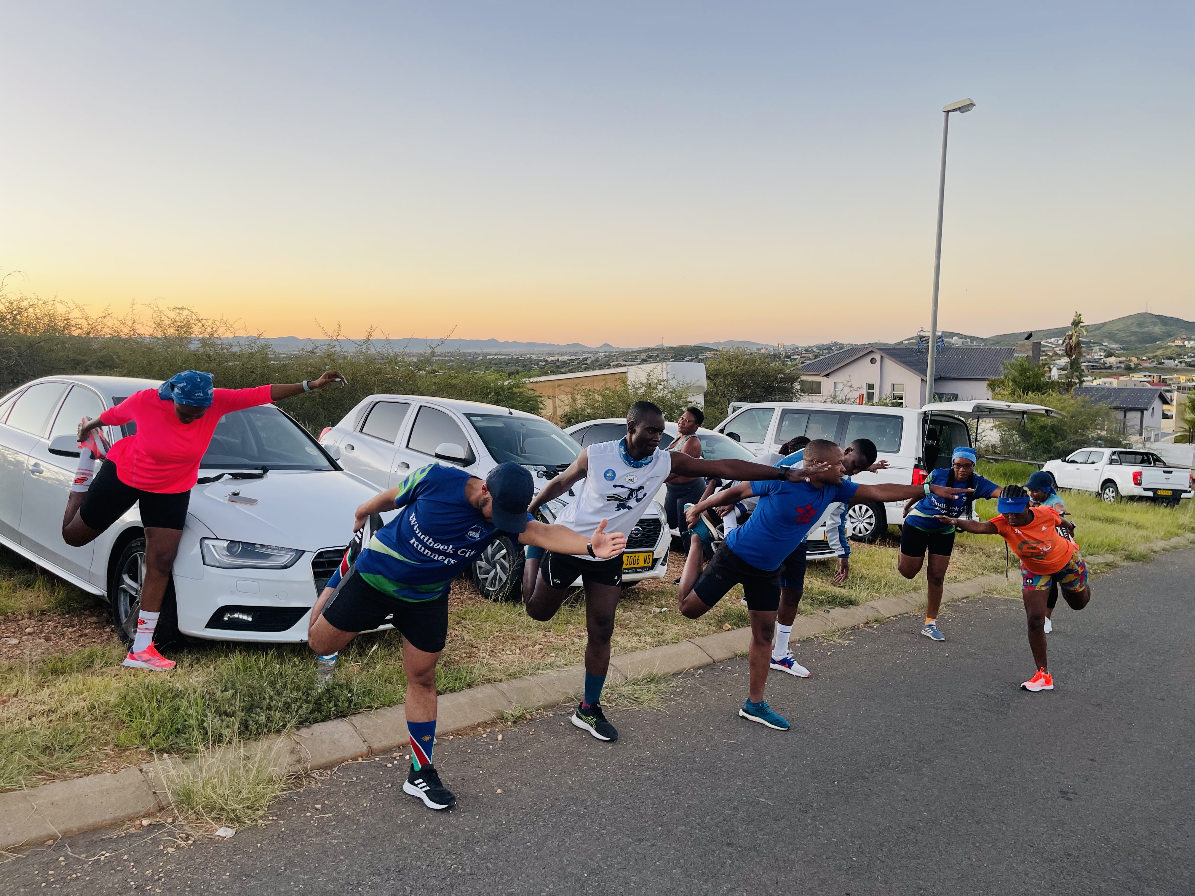 Club members on a training run